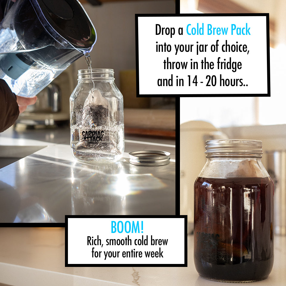 Cardiac Cold Brew Kit - Regular Cold Brew Pack + Branded Mason Jar