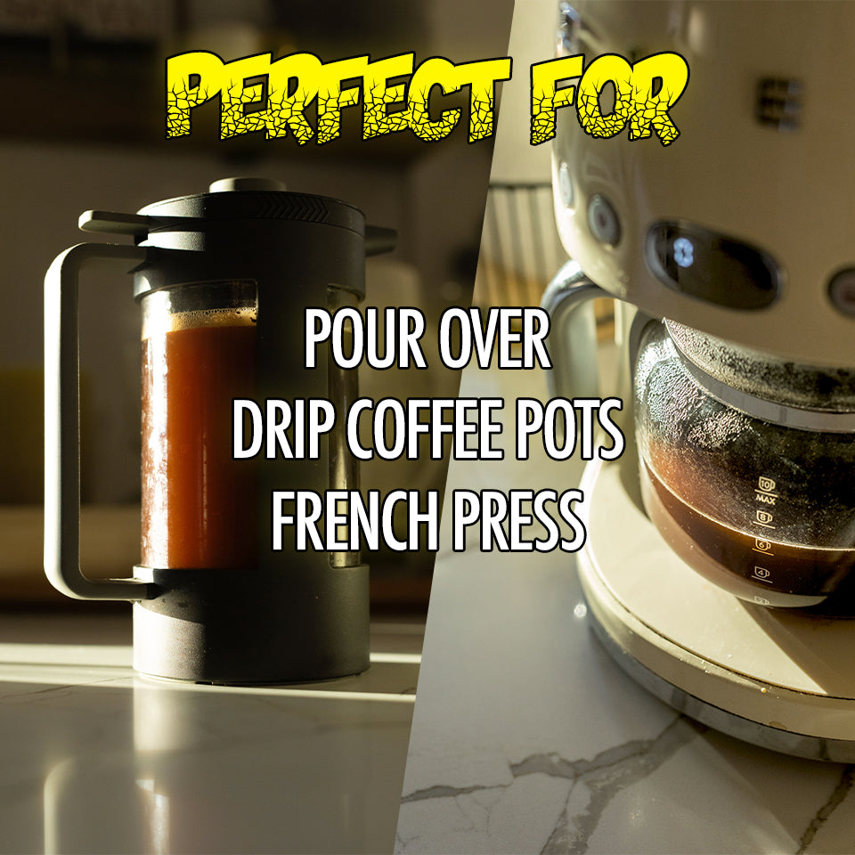 Cardiac Attack Coffee Co. light roast coffee is perfect for drip coffee, pour over, and french press.